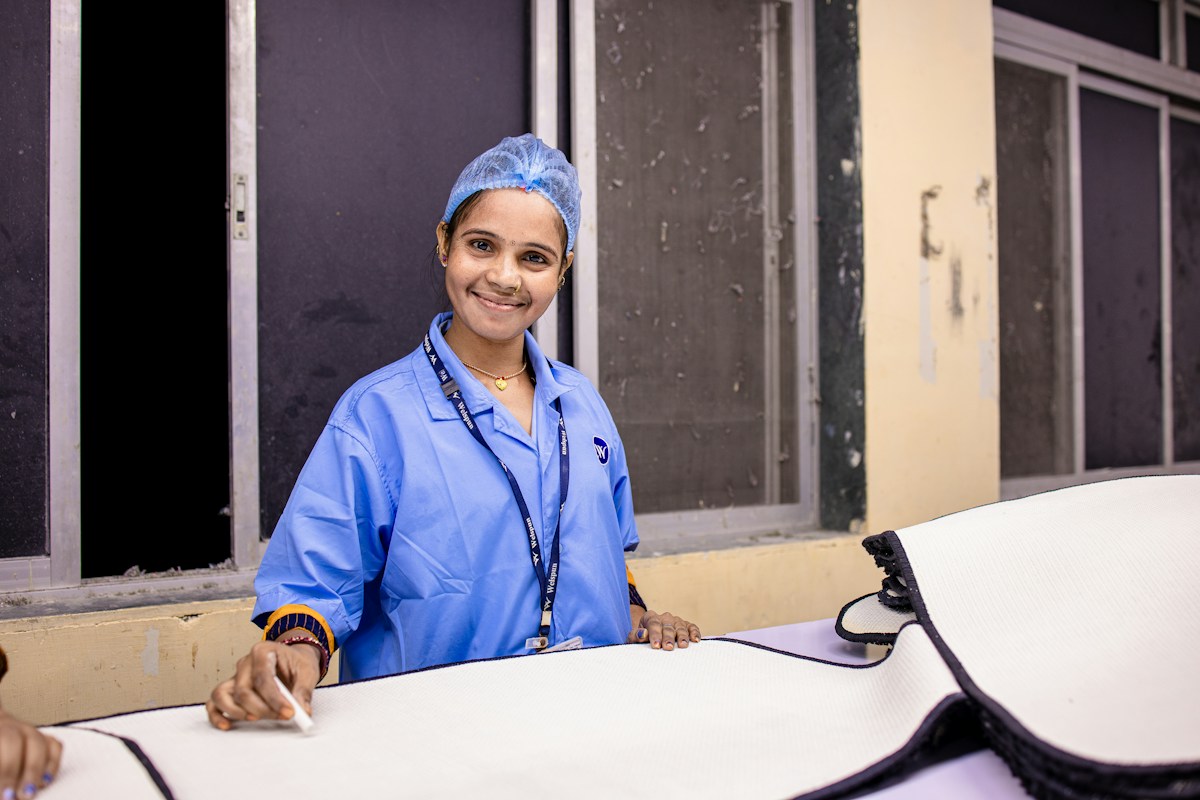 Nurse in a hospital corridor