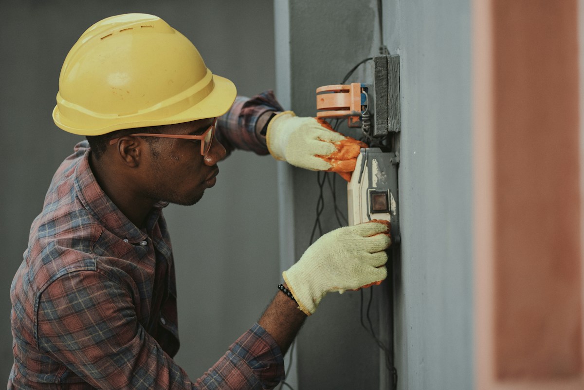 Technician working with tools
